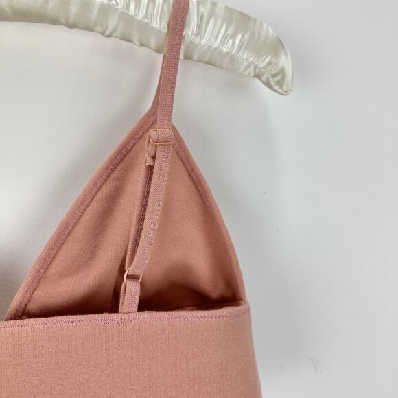 Jonathan Simkhai Crop Top Bralette Waffle Knit Cotton Rose Pink Medium NWT - Picture 10 of 11